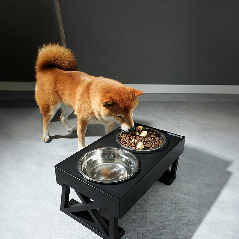 뽈뽈 전견용식기 각도조절 밥그릇 슬로우 식기 포함 2구