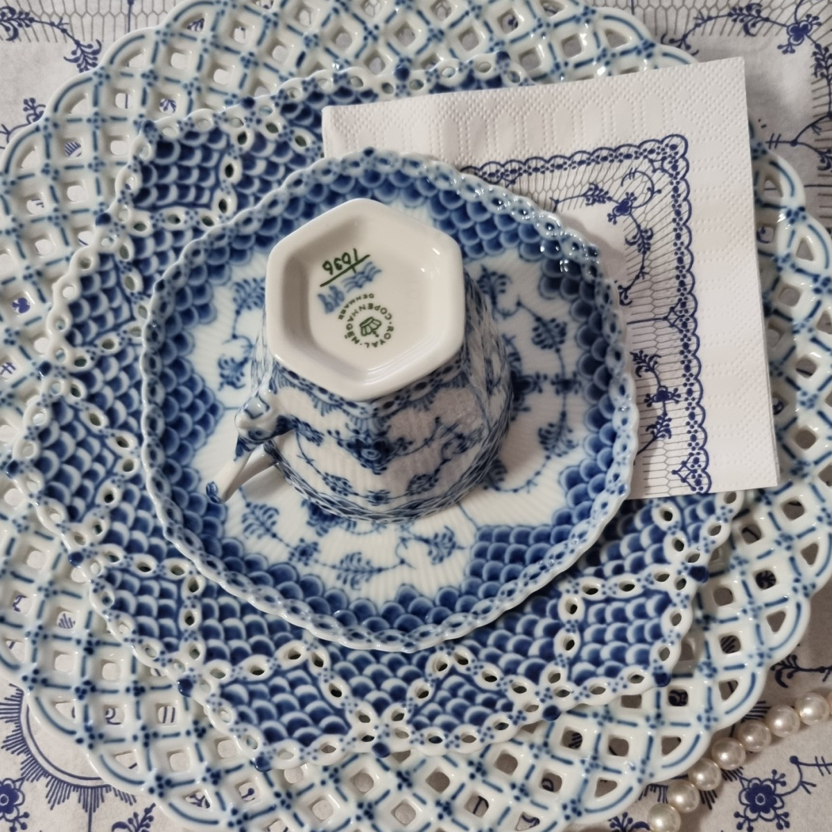 덴마크 로얄 블루플루티드 장식 냅킨 royal napkins denmark - 상세 이미지 3