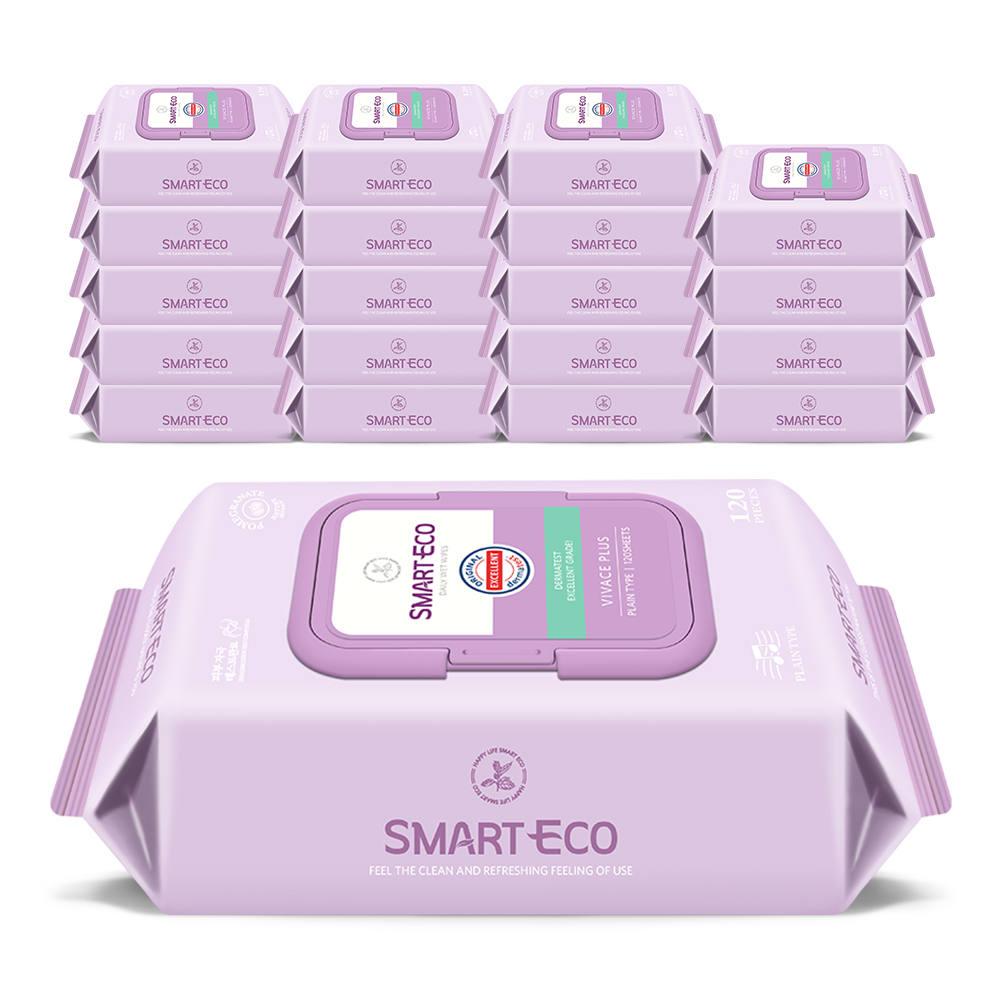 스마트에코 써밋 네이비 82g 엠보 70매 20팩 캡형 아기 물티슈