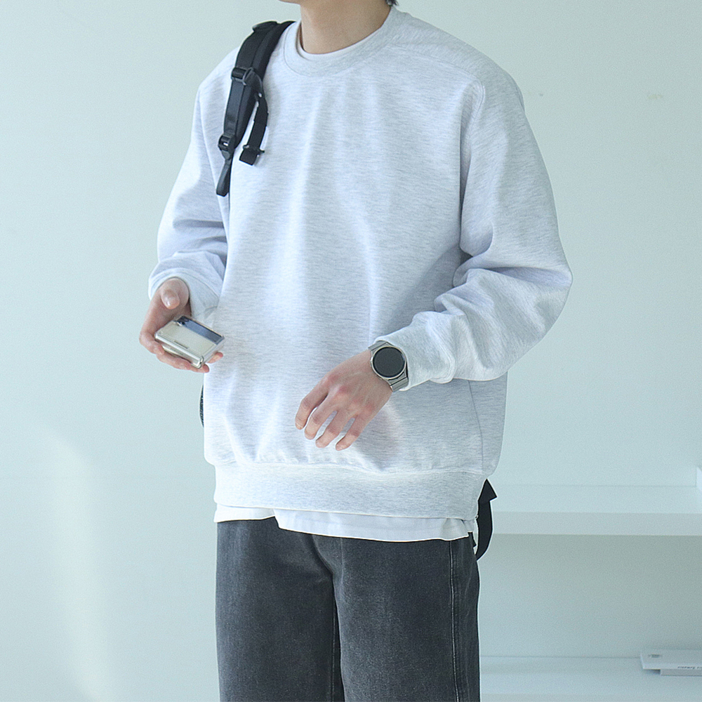 남자맨투맨 수미파 면 긴팔티 남자오버핏맨투맨 - 상세 이미지 3