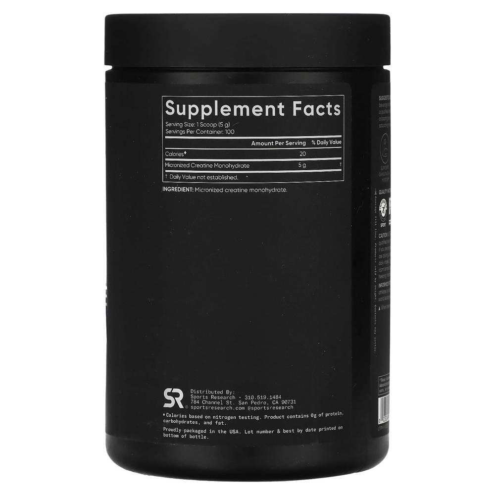 스포츠리서치 크레아틴 모노하이드레이트 파우더 분말 무향 Creatine 500g - 상세 이미지 2