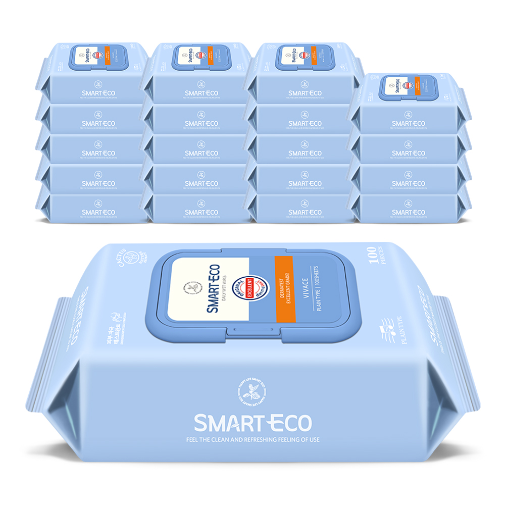 스마트에코 써밋 네이비 82g 엠보 70매 20팩 캡형 아기 물티슈