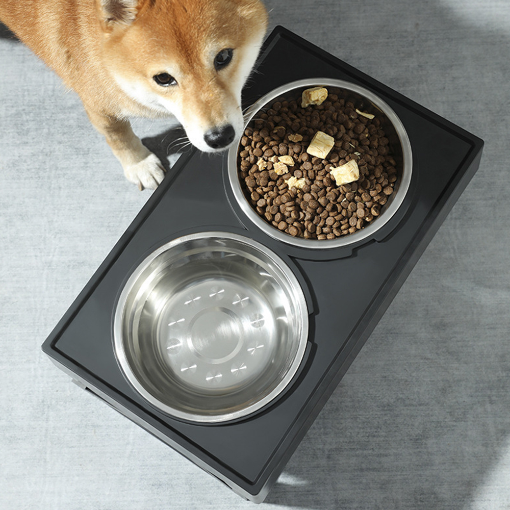 뽈뽈 전견용식기 각도조절 밥그릇 슬로우 식기 포함 2구