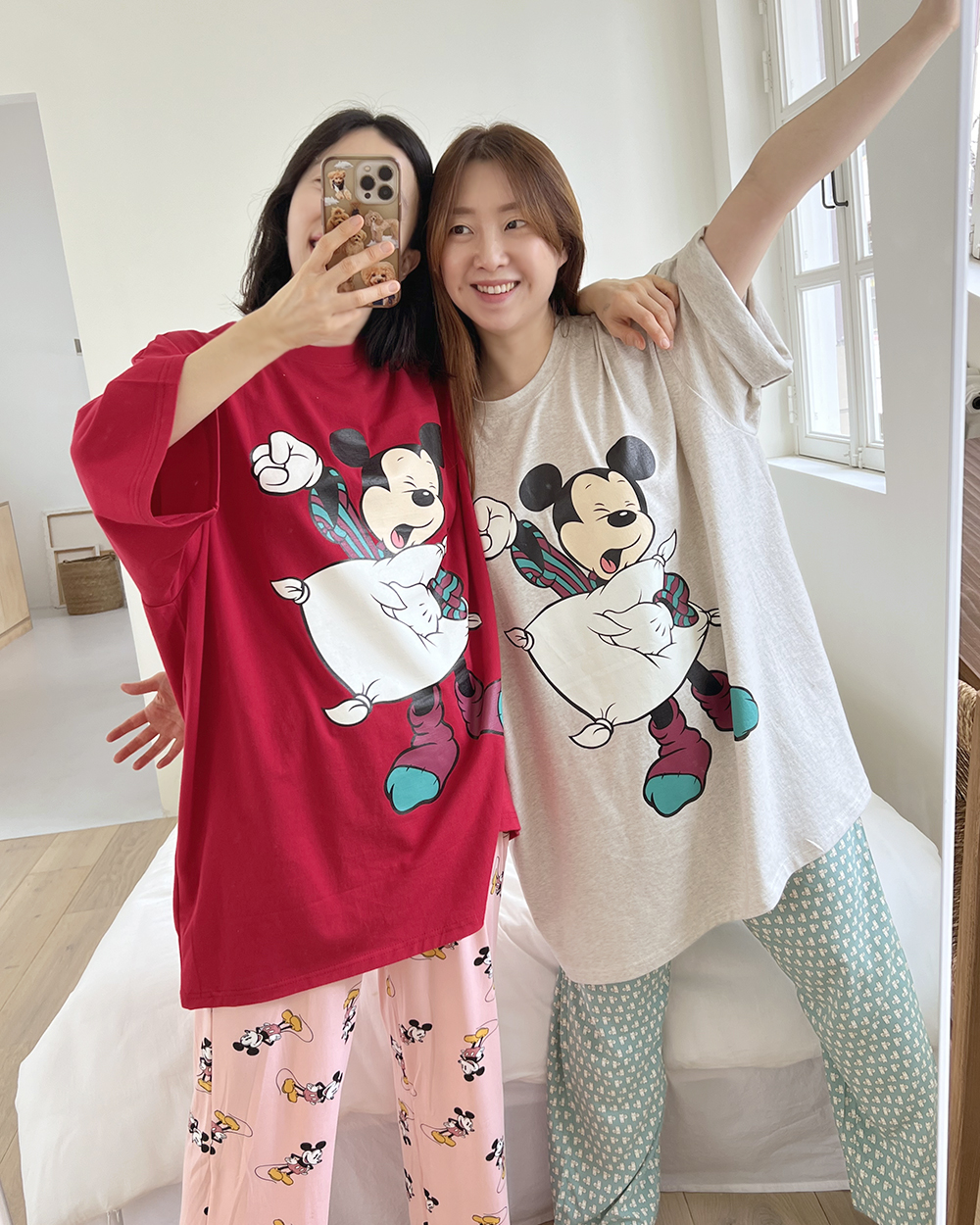 디즈니 굿밤 미키 티셔츠 국산 빅사이즈 오버핏 롱 루즈핏 커플 반팔티 상세 이미지 38