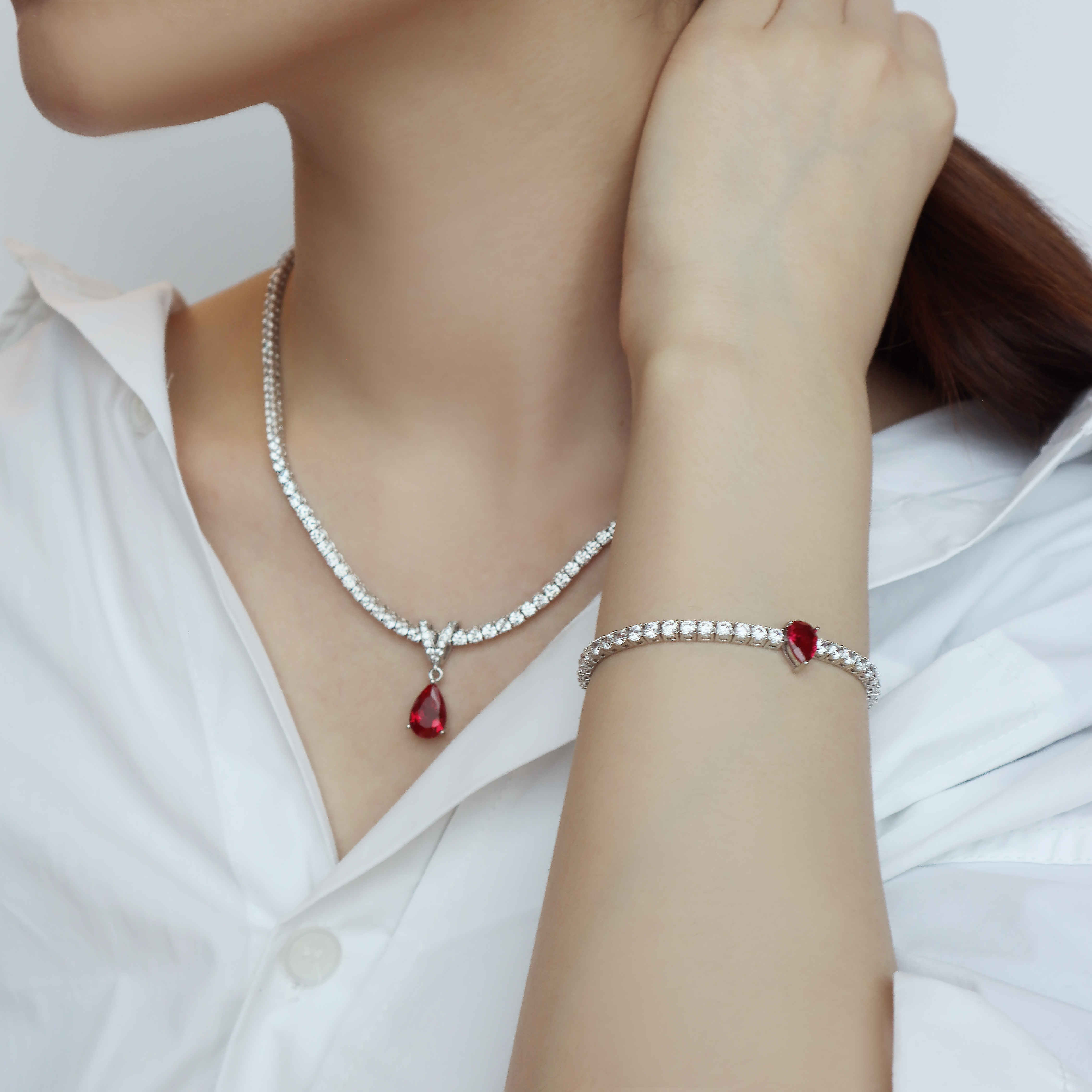 실버 925 3mm 라운드 테니스 컬러 큐빅팔찌 4colors - 상세 이미지 4