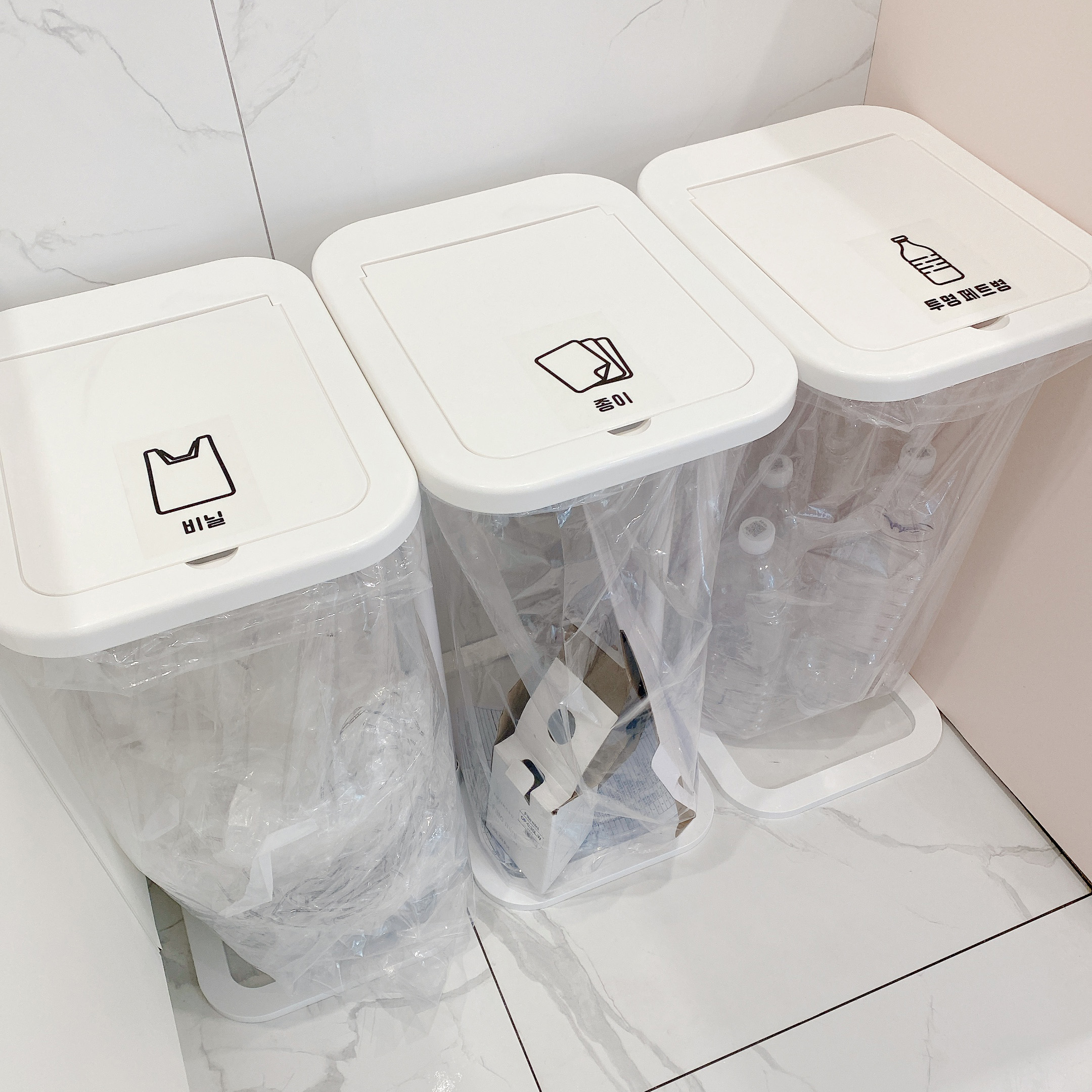 리싸이클 비닐봉투(10p) 분리수거비닐 60L 재활용 쓰레기봉투 대용량