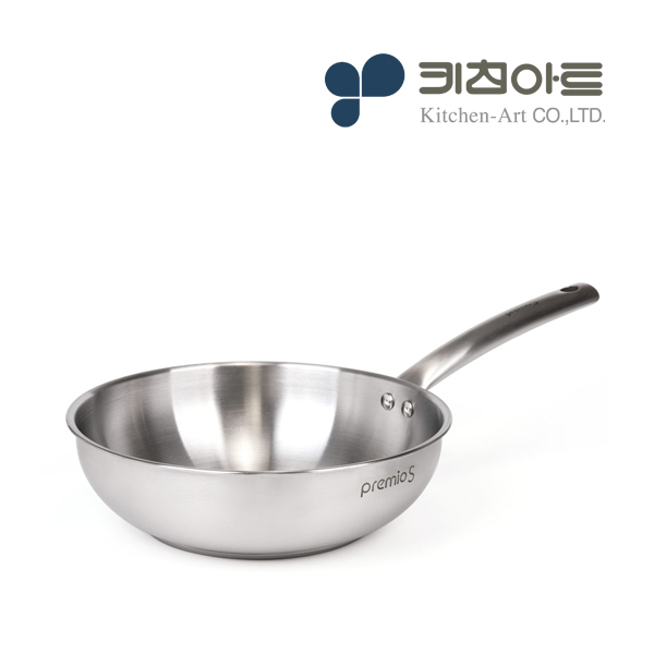 키친아트 프리미오S 인덕션 궁중팬 인덕션용 스텐 웍팬 22cm - 상품 이미지