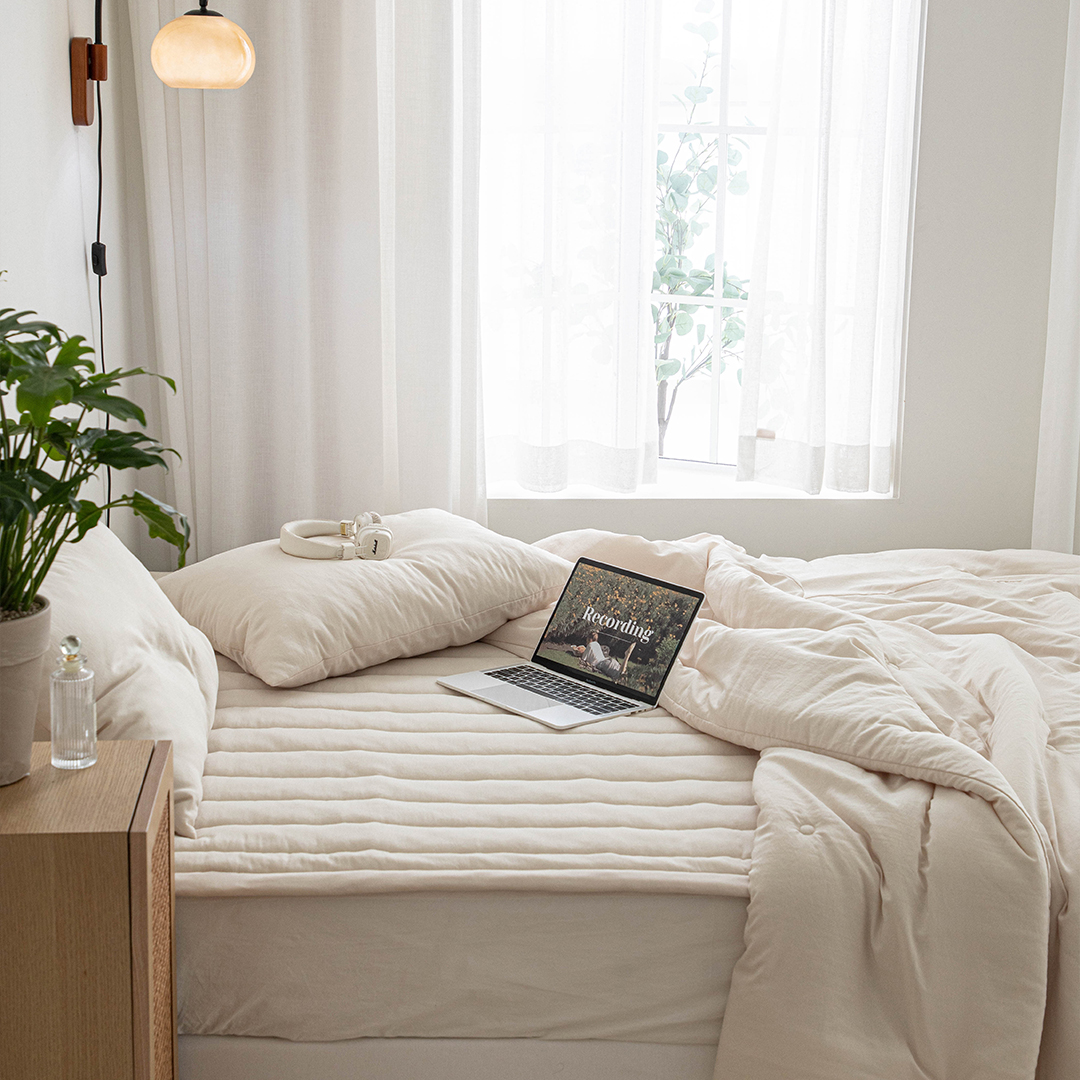 (건조기 가능)부드럽고 폭신한 모달 누빔패드 (뒷면 밴딩)