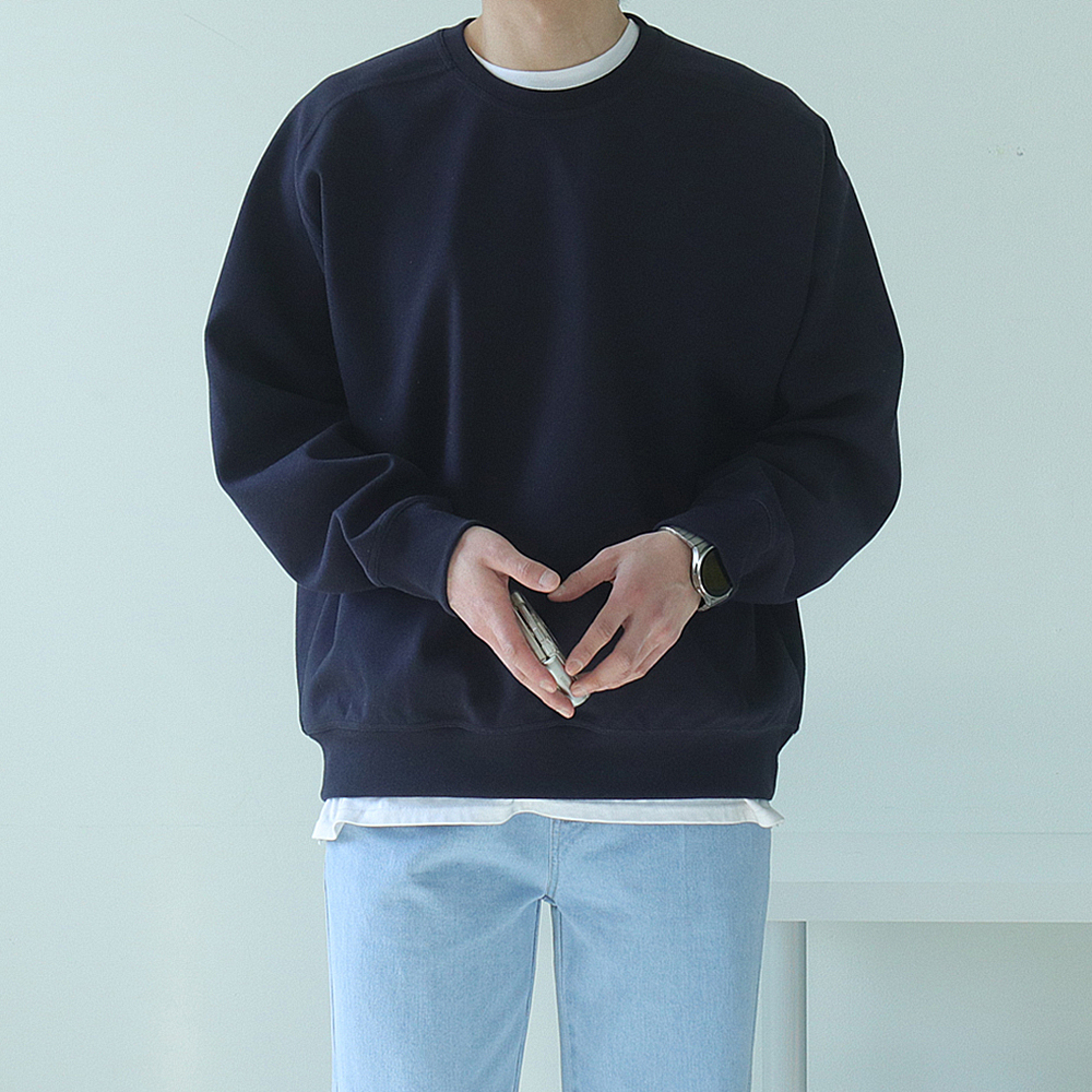 남자맨투맨 수미파 면 긴팔티 남자오버핏맨투맨 - 메인 이미지