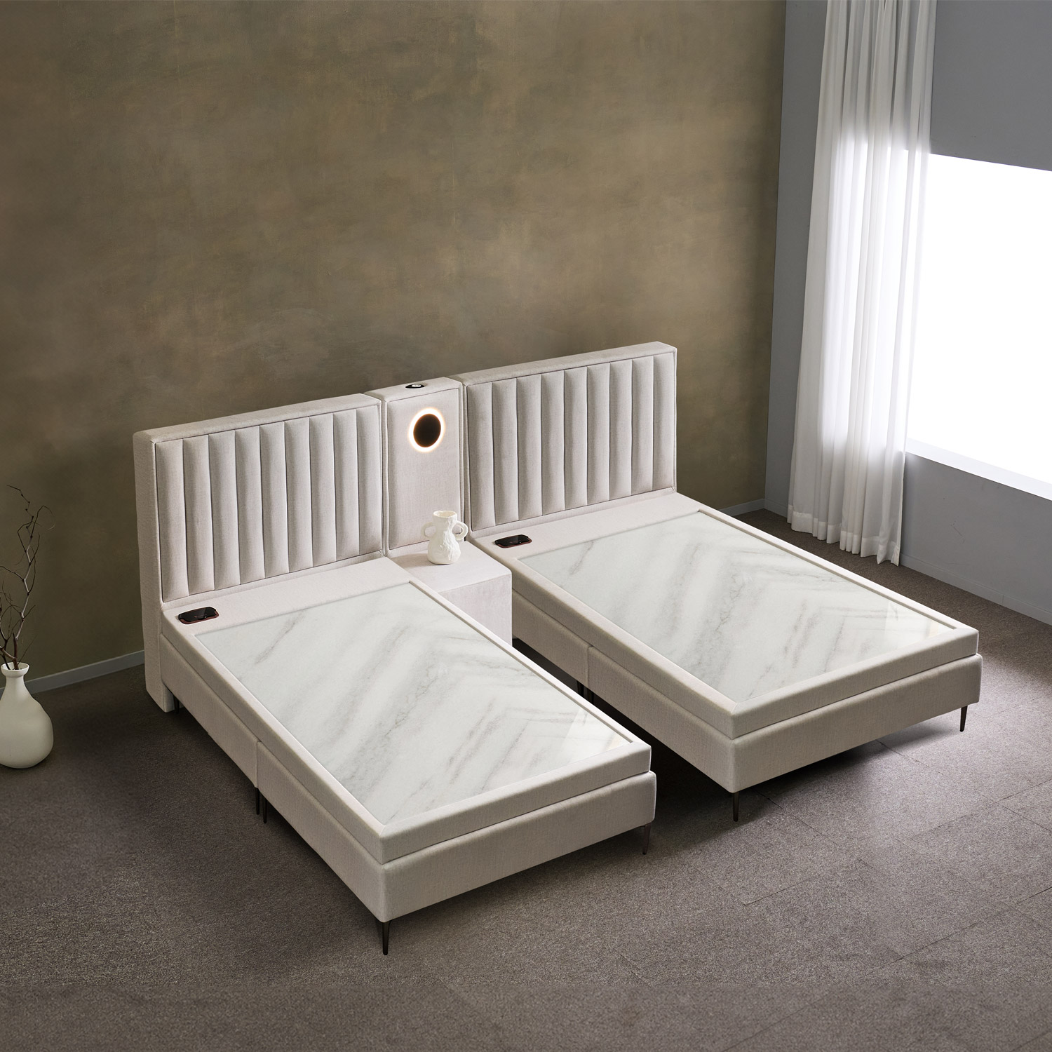 가보건강침대 황토 밀양흙침대 세라믹볼 돌침대 호텔식 슈퍼싱글 트윈 SS레오네SE(패널세트별도)