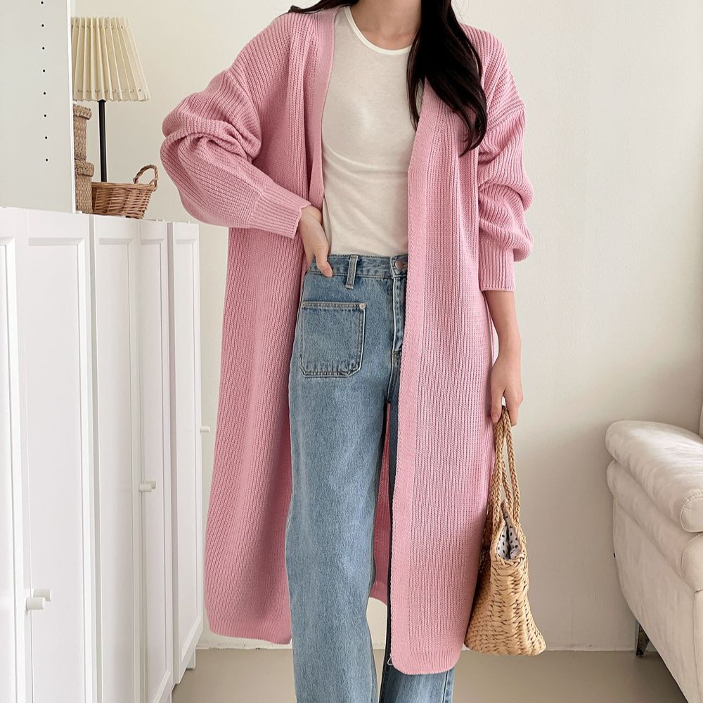 하찌니트가디건 오버테이크가디건 봄니트미디롱카디건