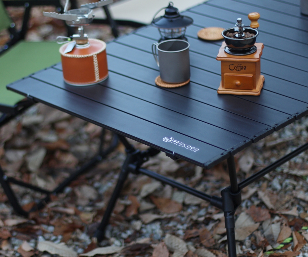 레드코코 캠핑 롤테이블 접이식 경량 테이블 높이조절 좌식 대형 120cm 블랙