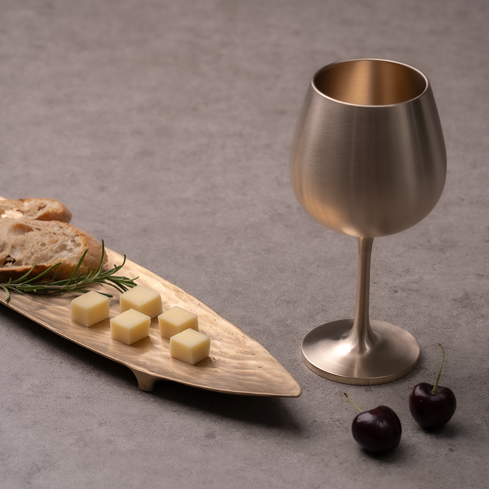 [오징어게임3 출현] 거창유기 수공예 방짜 황금 와인잔 2P 세트