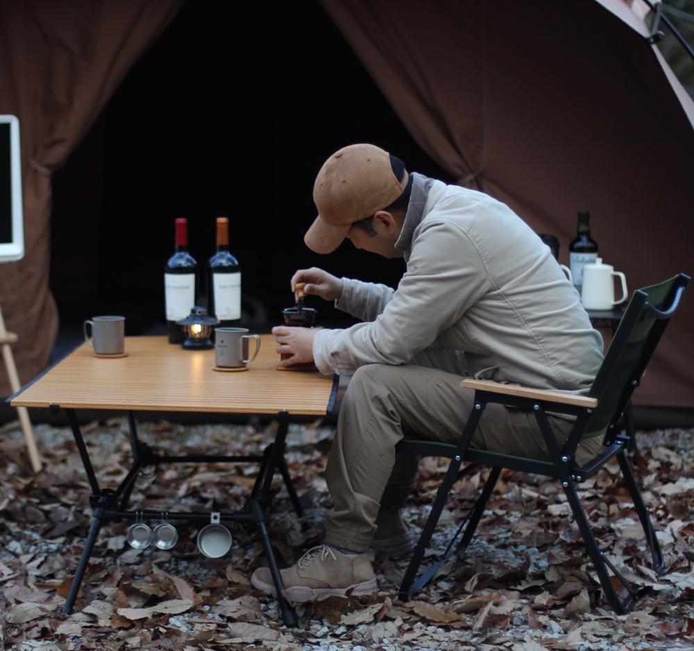 레드코코 캠핑 롤테이블 접이식 경량 테이블 높이조절 좌식 대형 120cm 블랙