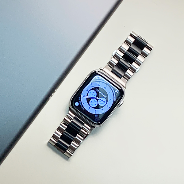 다원 애플워치호환 메탈 스트랩 시계줄 애플워치 10, 46mm, 실버블랙 이미지 8