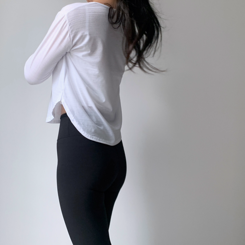 [1+1/슬림루즈핏]슬라브 필라테스 운동복 요가복 헬스복 상의 트레이닝 애슬레저 커버업 세미 크롭 긴팔 밑단굴림 티셔츠 롱슬리브 상세 이미지 54