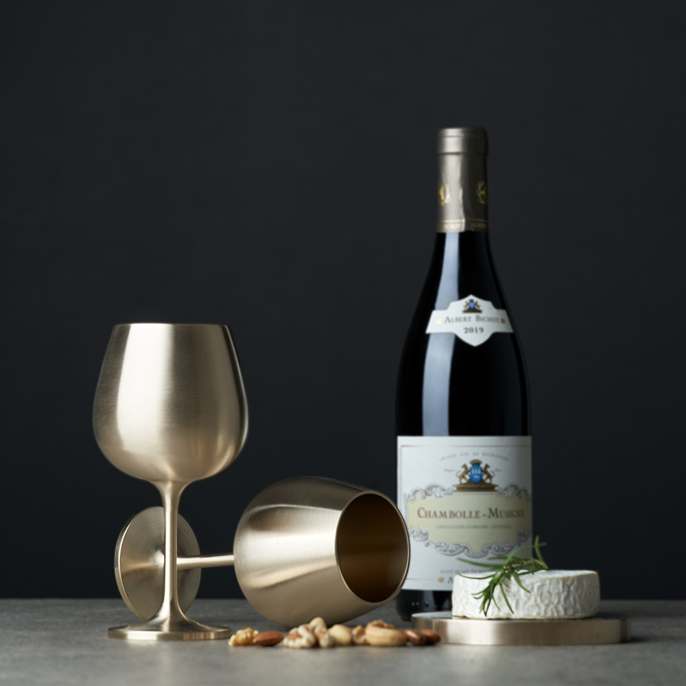 [오징어게임3 출현] 거창유기 수공예 방짜 황금 와인잔 2P 세트