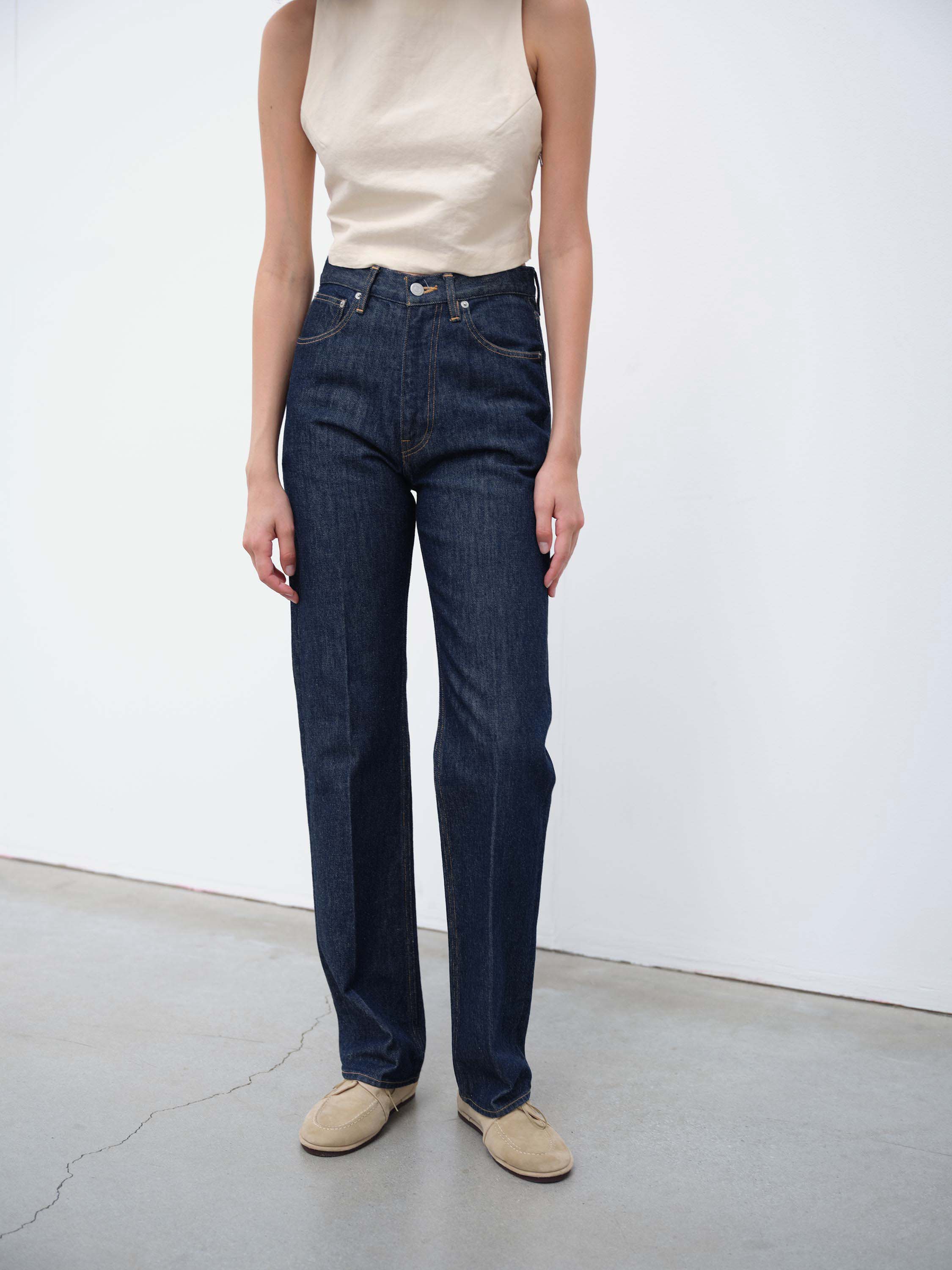 오라리 여성 데님 팬츠 청바지 인디고 HARD TWIST DENIM 5P PANTS - 상세 이미지 3