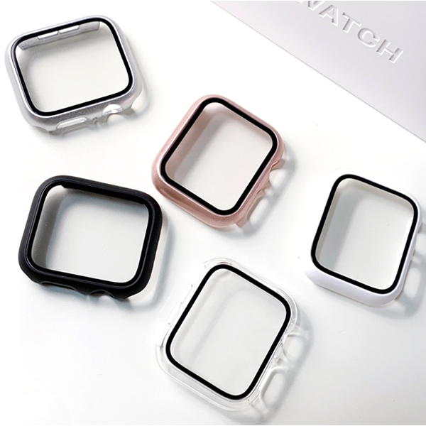 다원 애플워치 호환 강화유리 풀커버 케이스 42mm, 실버 - 상세 이미지 2
