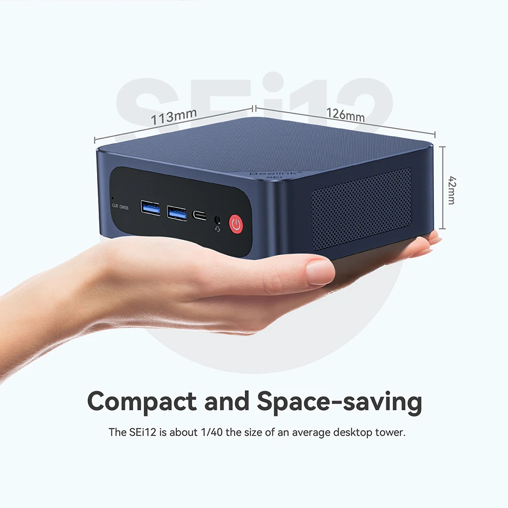Beelink sei12i7-12650h 고사양 게이밍 미니 PC 블루 베어본 RAM SSD미포함 - 상세 이미지 3