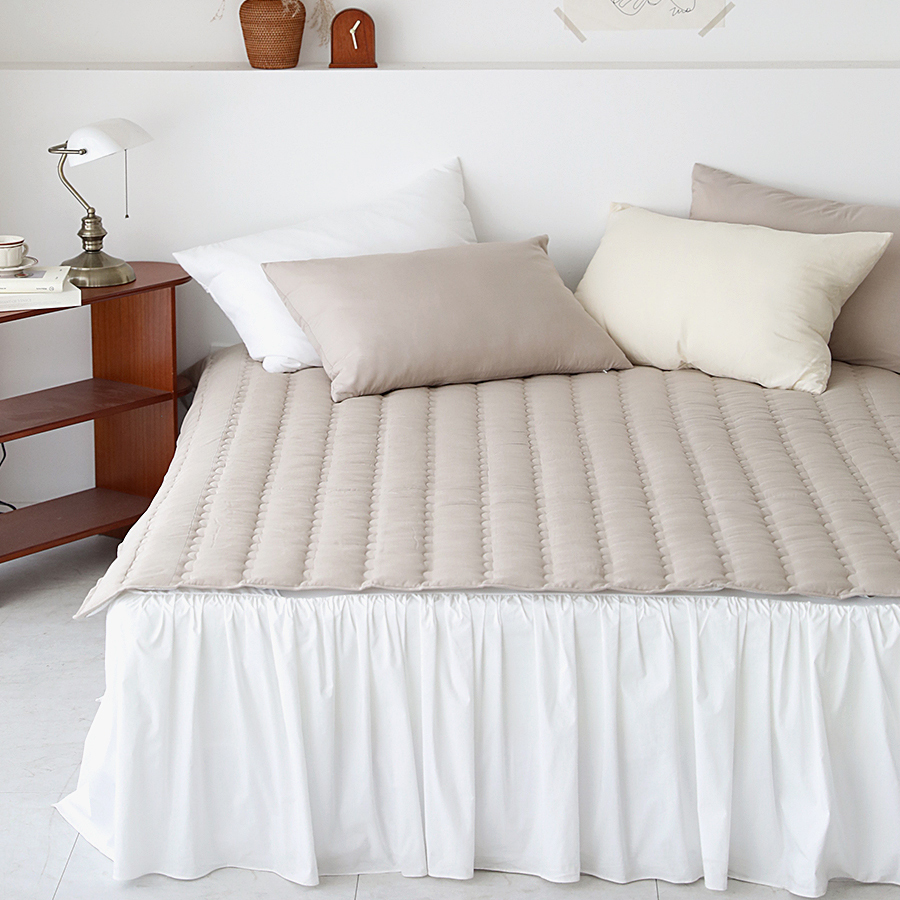 모달 봄이랑가을이랑 텐셀모달100 고정밴드 미끄럼방지 10cm 더 넉넉한 밴딩 누빔 침대패드