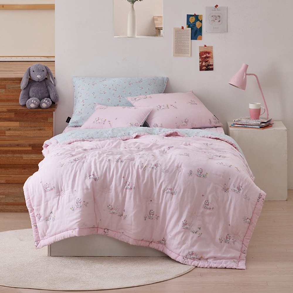 레노마홈 디즈니 보타닉 마리 모달100 차렵이불 고양이 마리 핑크 사계절 차렵 이불