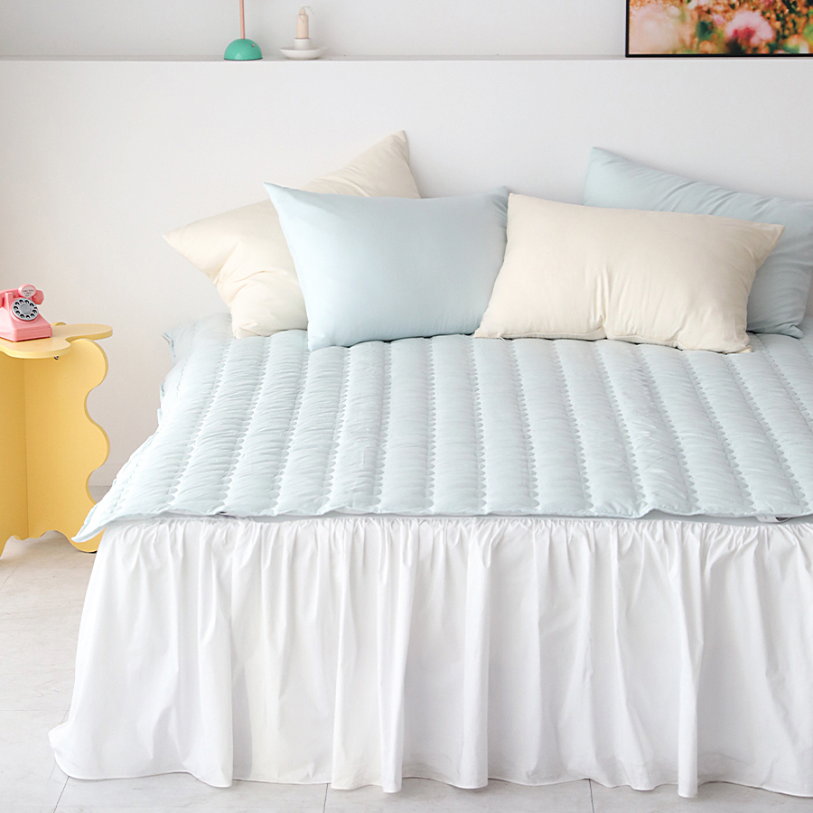 모달 봄이랑가을이랑 텐셀모달100 고정밴드 미끄럼방지 10cm 더 넉넉한 밴딩 누빔 침대패드