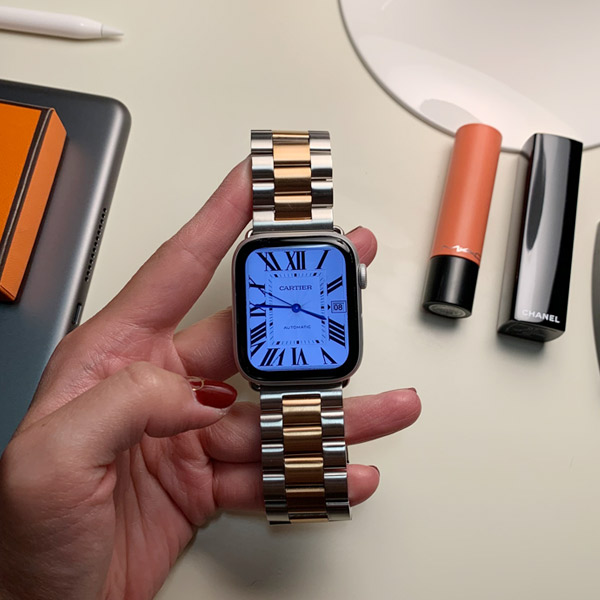 다원 애플워치호환 메탈 스트랩 시계줄 애플워치 10, 46mm, 실버블랙 - 상세 이미지 4