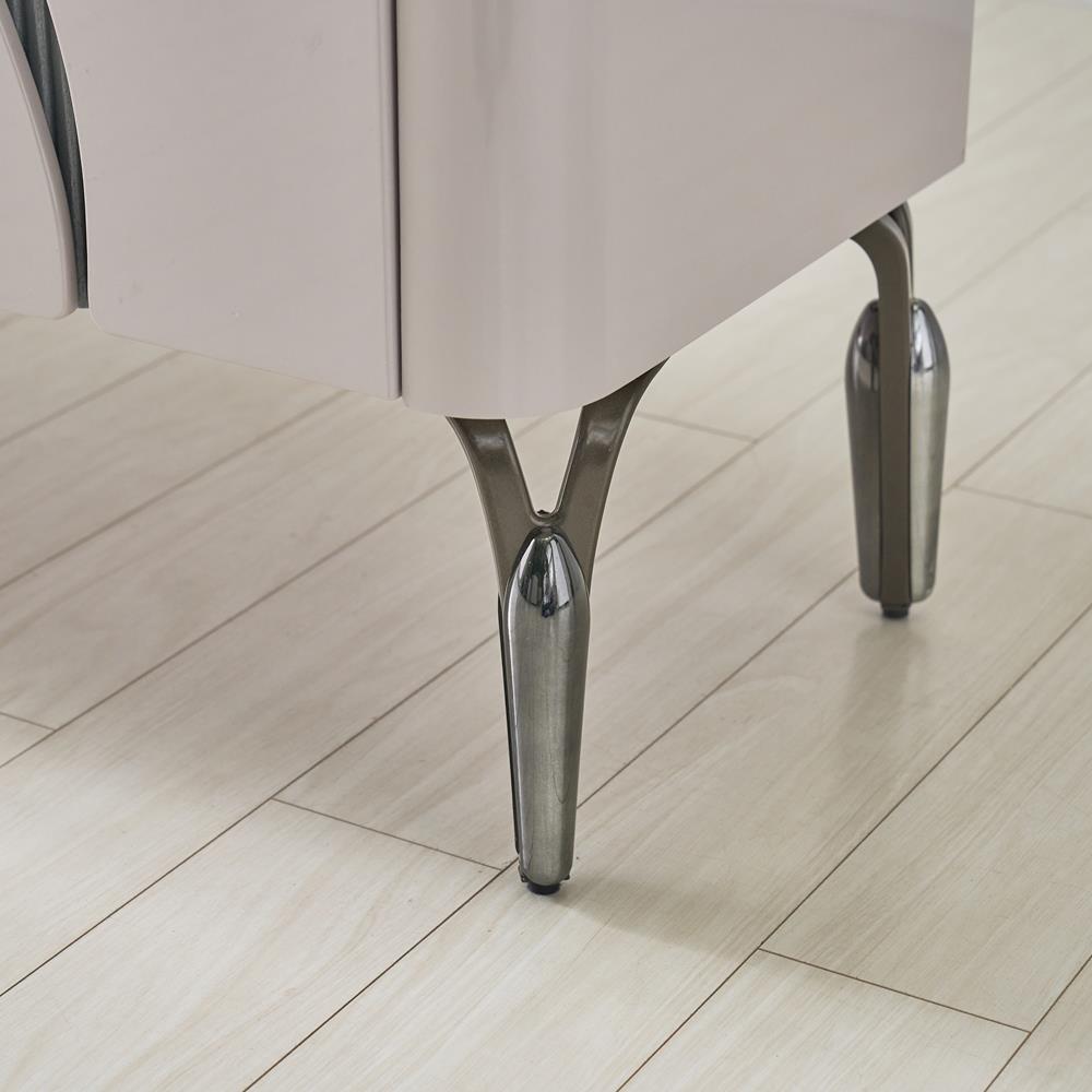 [방문설치] 알라딘 아트글라스 강화유리 확장형 거실장 2500x340x450mm, 실버