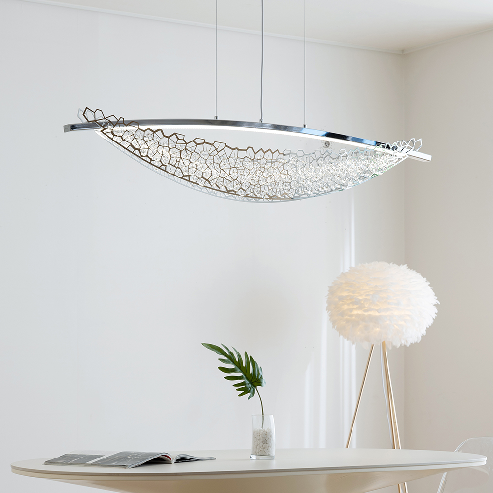 LED 식탁조명 식탁등 웨이브 롤링 40W 크롬