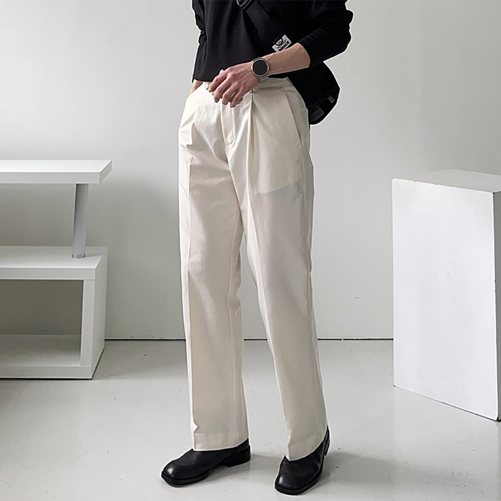 남자와이드슬랙스 밴딩 부츠컷 통큰바지 남자 슬랙스 - 상세 이미지 2