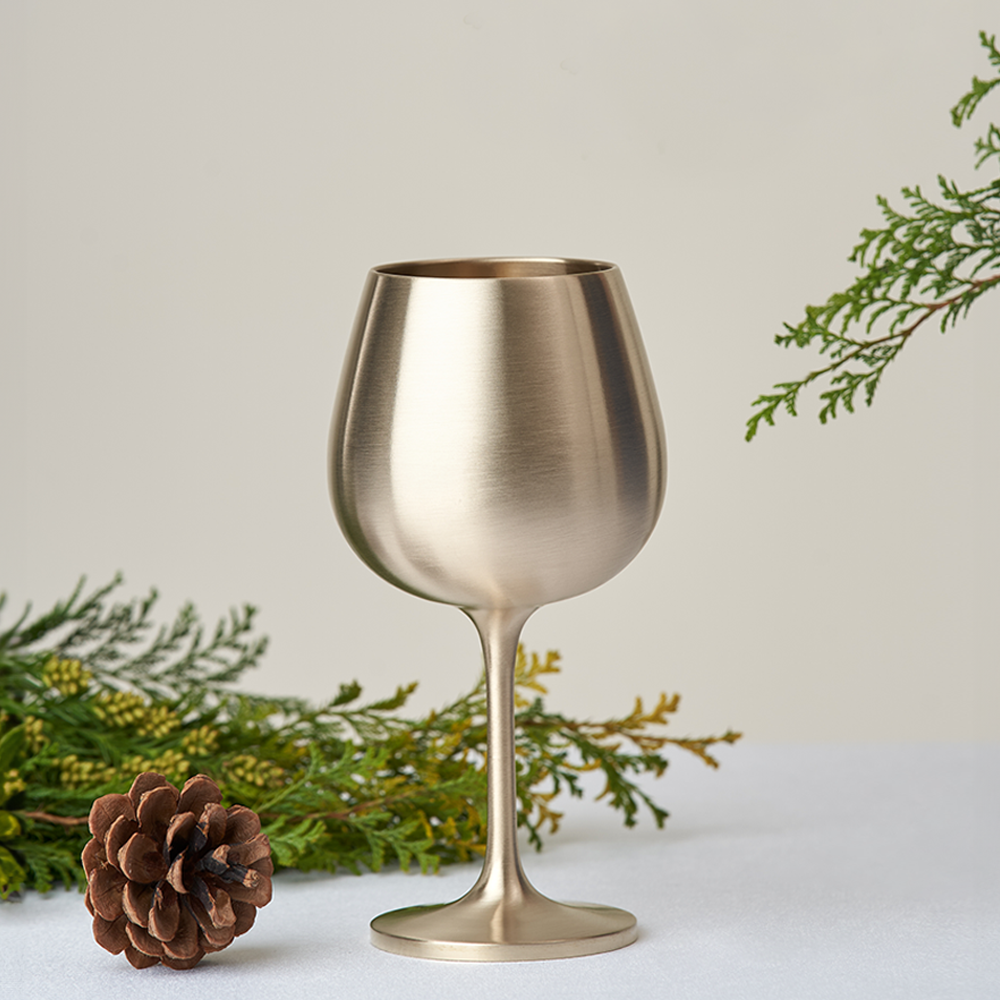 [오징어게임3 출현] 거창유기 수공예 방짜 황금 와인잔 2P 세트