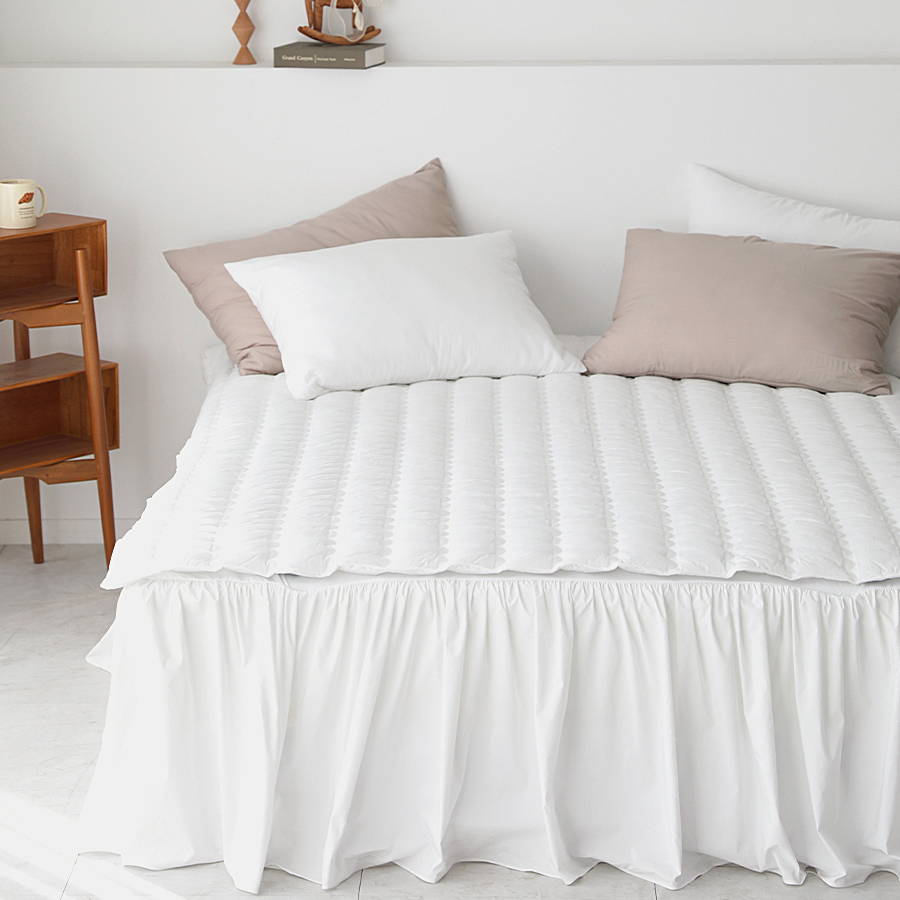 모달 봄이랑가을이랑 텐셀모달100 고정밴드 미끄럼방지 10cm 더 넉넉한 밴딩 누빔 침대패드