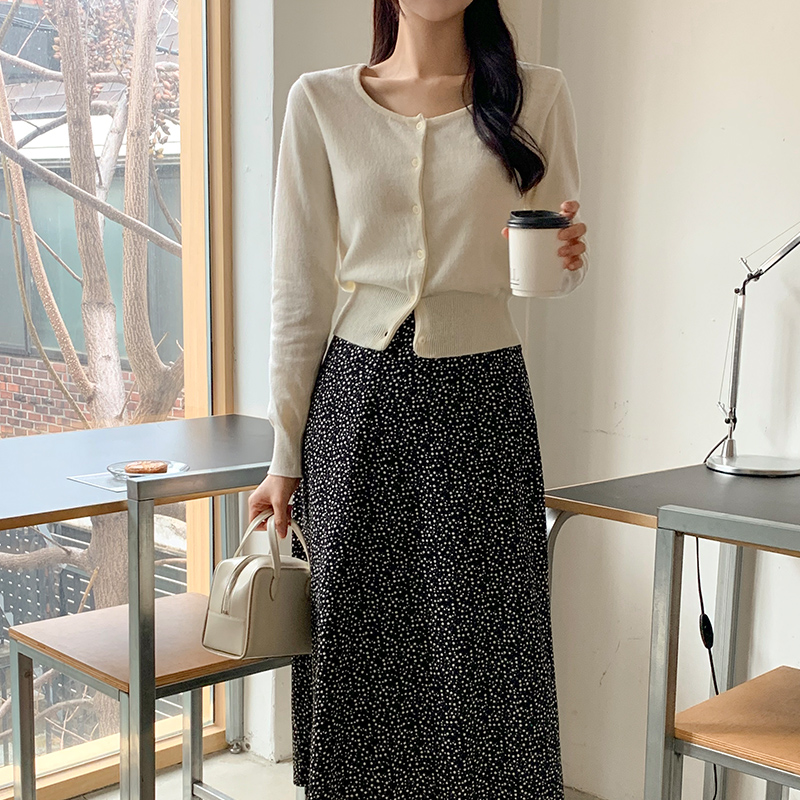 (데일리필수템) 푸린 라운드 유넥 긴팔 가디건 cd3065 - 상세 이미지 4