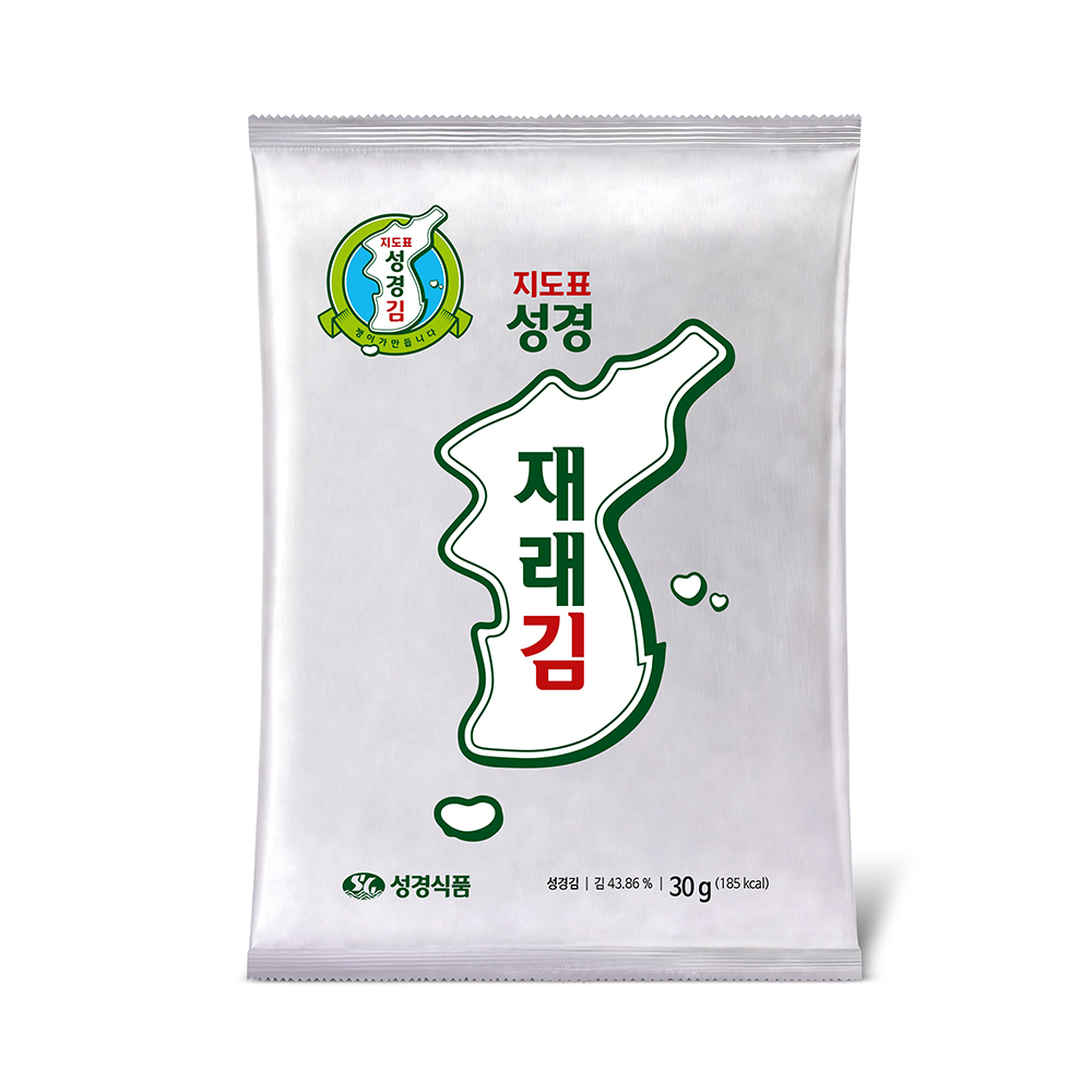 [성경김본사] 지도표 잘라먹는 재래 전장김 30g, 1개