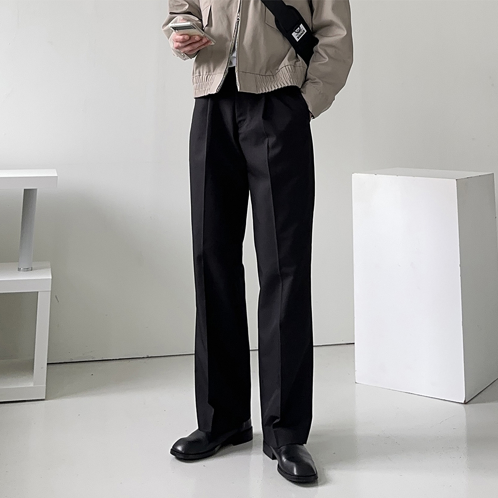 남자와이드슬랙스 밴딩 부츠컷 통큰바지 남자 슬랙스 - 상세 이미지 3