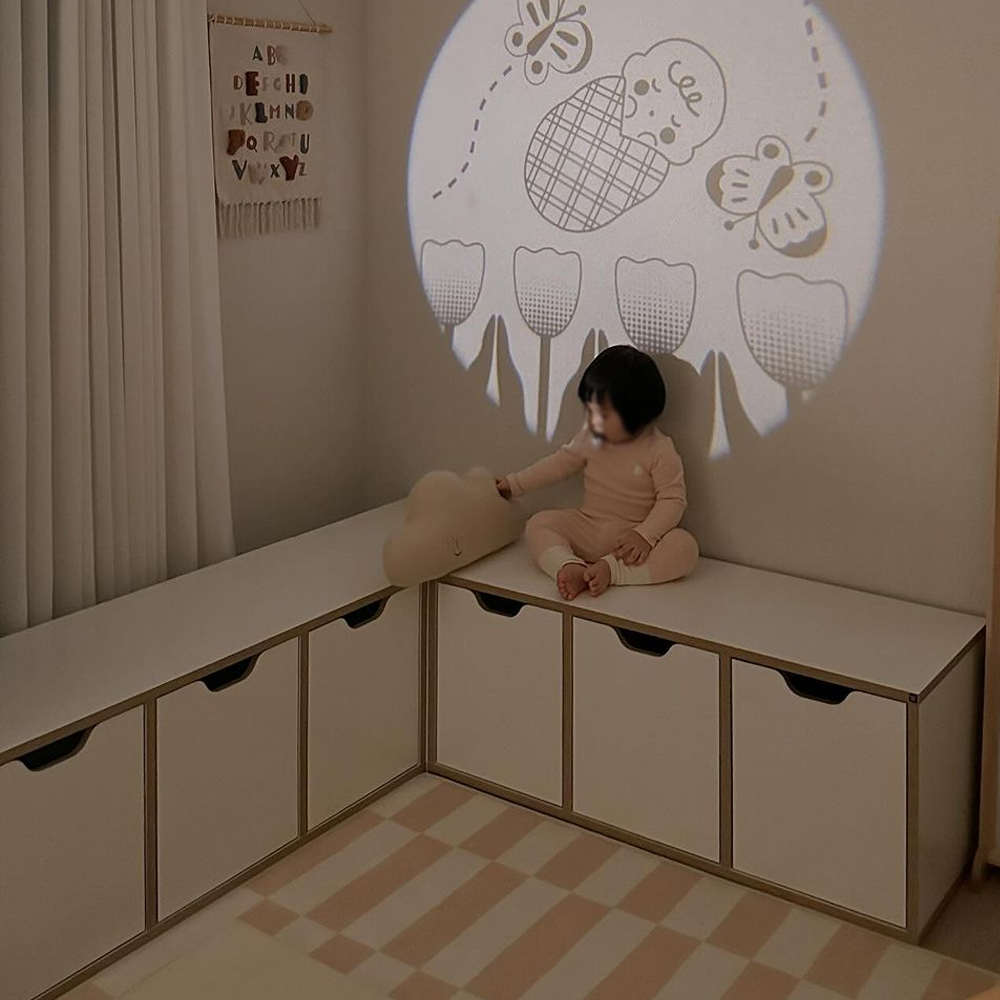 E0자재 MN1908 4칸 벤치수납소파 장남감 정리함 아기수납장 보관함 - 상세 이미지 4