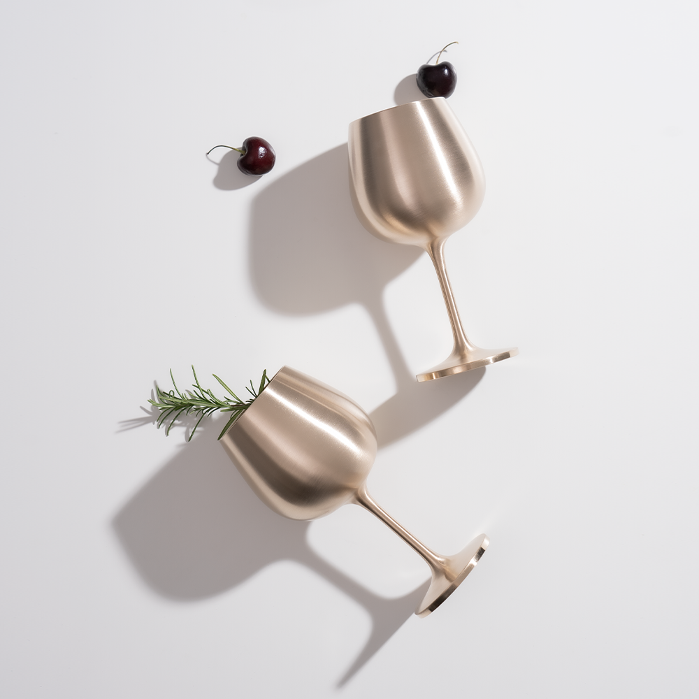 [오징어게임3 출현] 거창유기 수공예 방짜 황금 와인잔 2P 세트