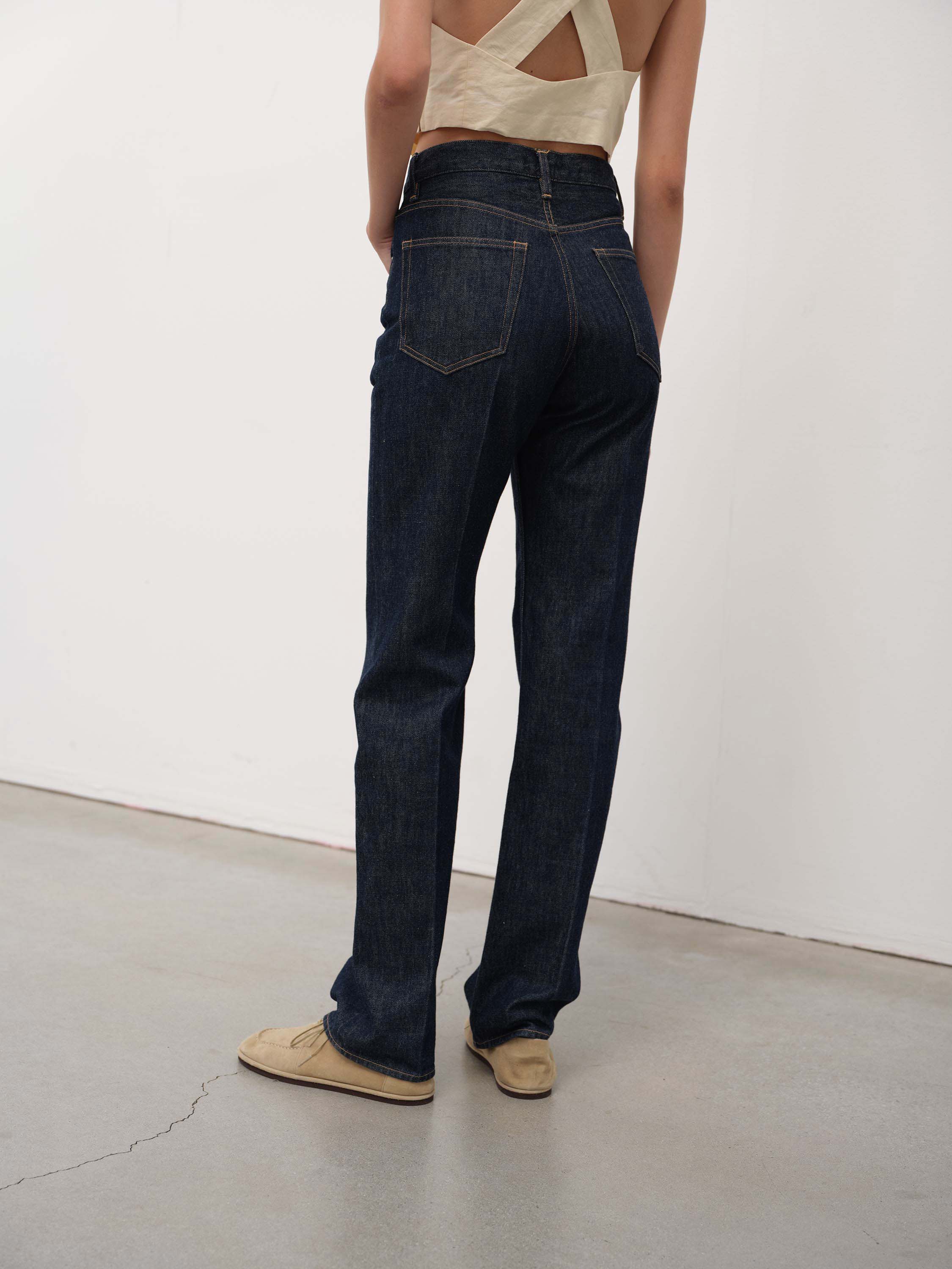 오라리 여성 데님 팬츠 청바지 인디고 HARD TWIST DENIM 5P PANTS - 상세 이미지 4