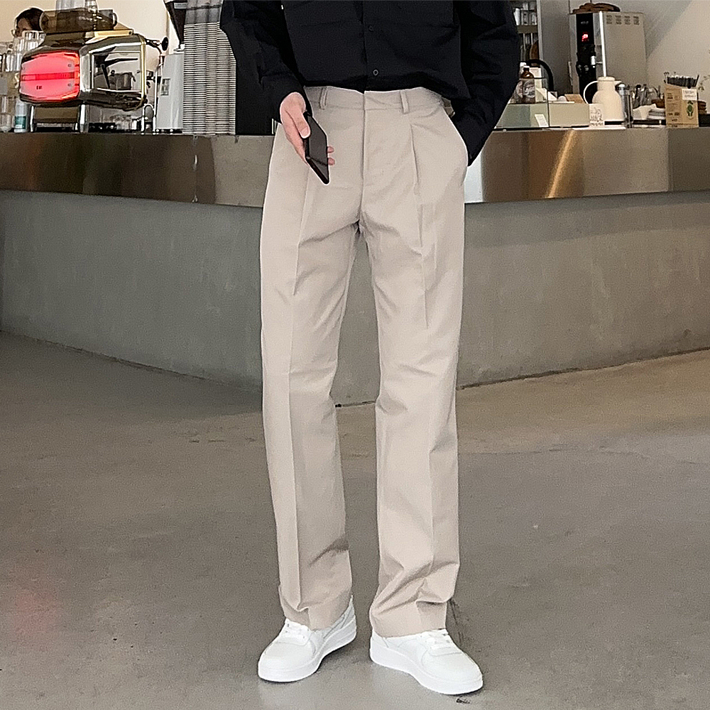 남자와이드슬랙스 밴딩 부츠컷 통큰바지 남자 슬랙스 - 상품 이미지