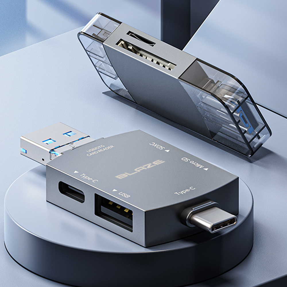 블레이즈 마이크로 SD카드 리더기 USB C타입 OTG 블랙박스 라이트닝 2TB 7in1 - 상품 이미지