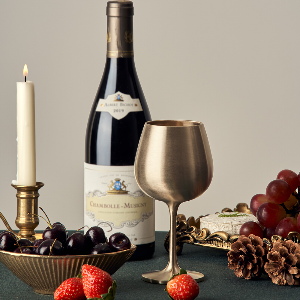 [오징어게임3 출현] 거창유기 수공예 방짜 황금 와인잔 2P 세트