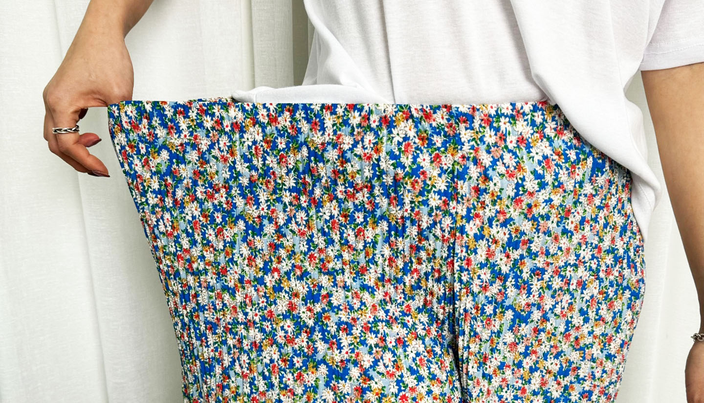 (1+1)여름 꽃 밴딩 플리츠 배기바지 플라워 주름 팬츠 여행바지 아이스 냉감 몸빼 촌캉스 - 상세 이미지 4