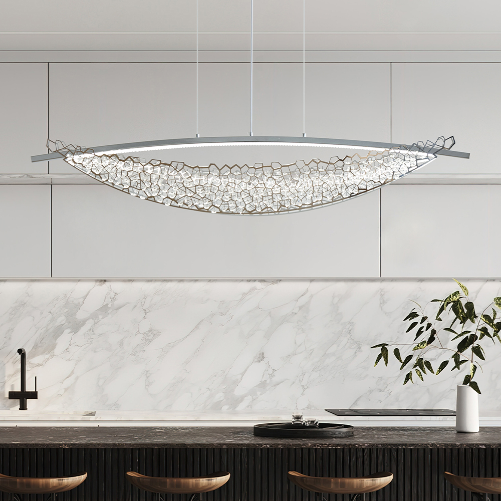 LED 식탁조명 식탁등 웨이브 롤링 40W 크롬