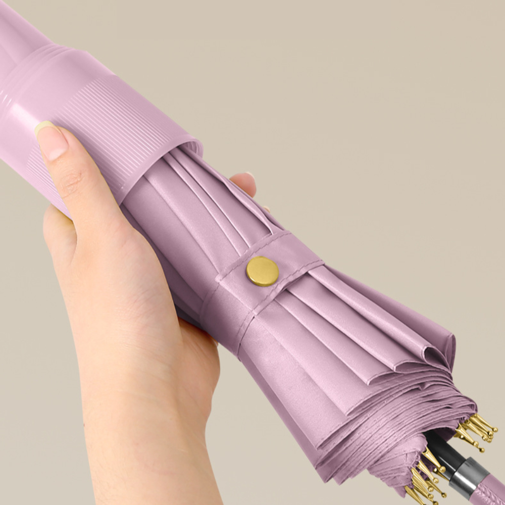 파스텔 물받이 장우산 자동 자바라 튼튼한 빗물받이 우산