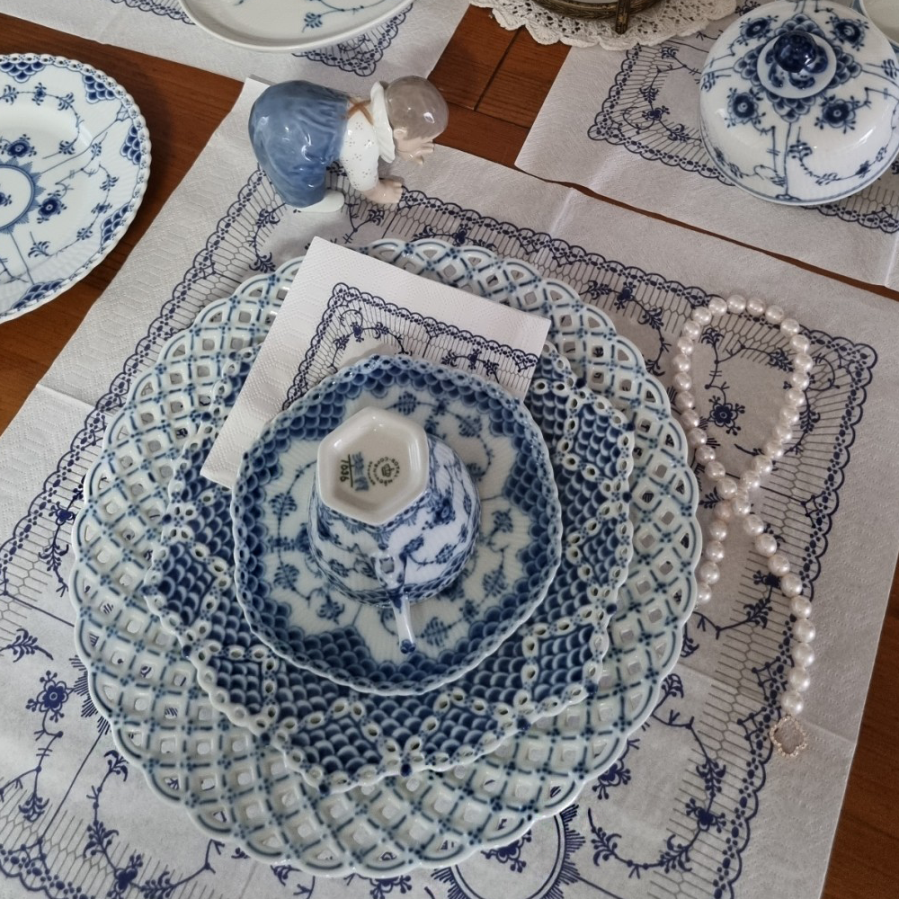 덴마크 로얄 블루플루티드 장식 냅킨 royal napkins denmark - 상세 이미지 2