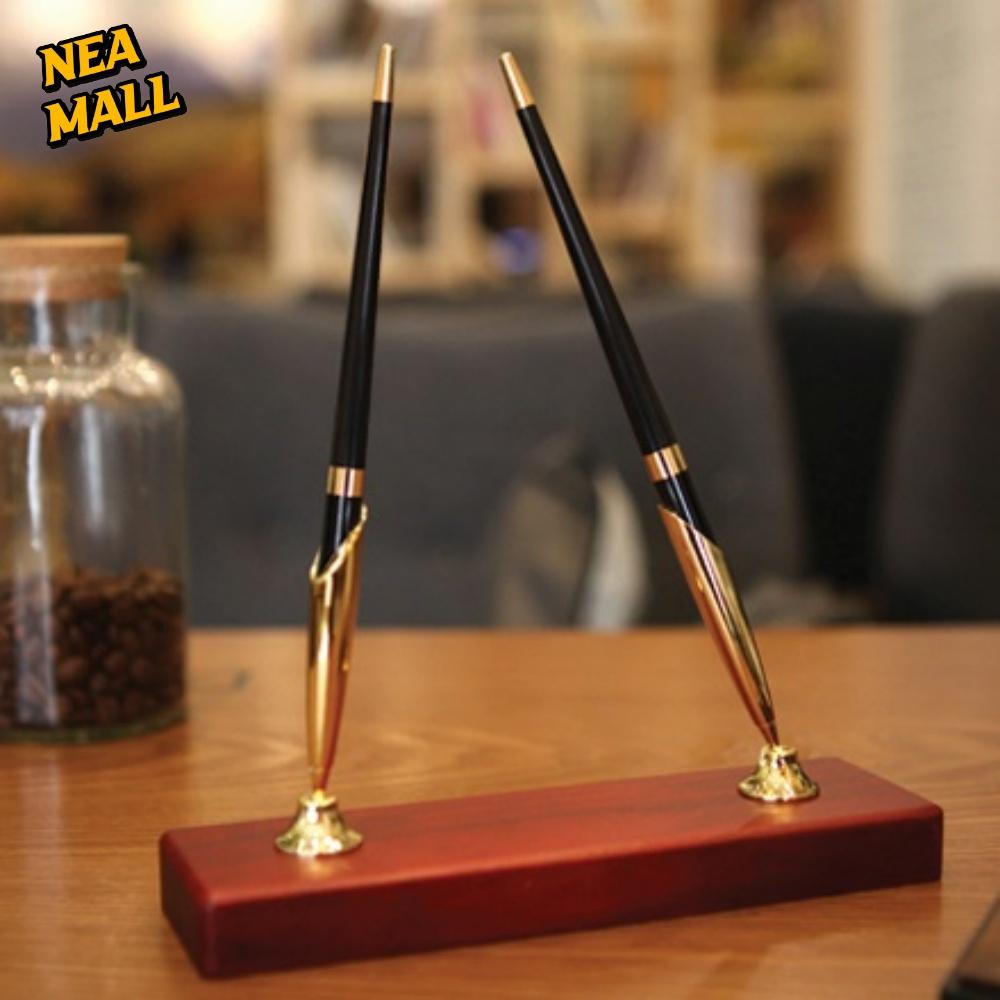 더블 사선펜꽂이 우드펜꽂이 원목펜꽂이 사무실볼펜꽂이