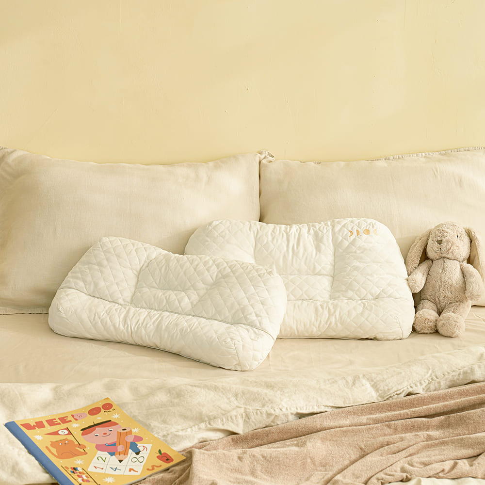 NEW우유베개 키즈&주니어 어깨편한 라운드형 라텍스 경추베개