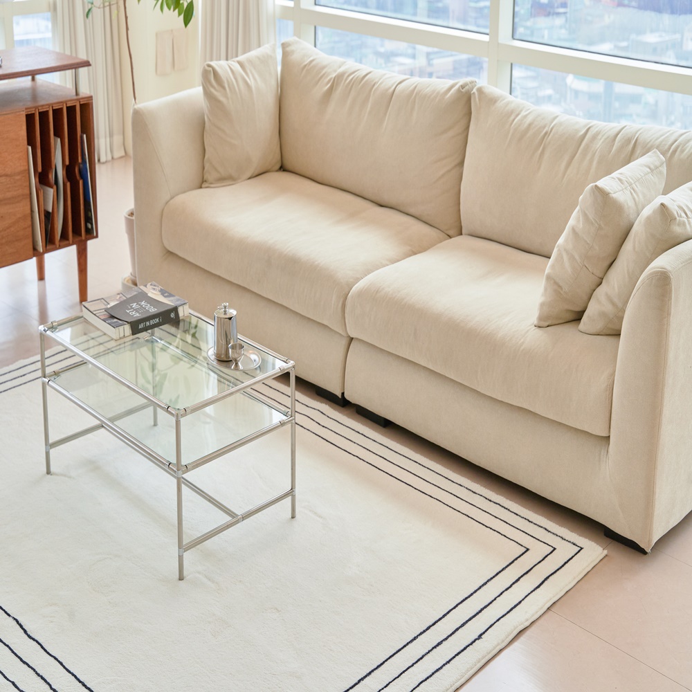 채우다공간 거실 단모 대형 먼지없는 워셔블 러그 카페트 80x120