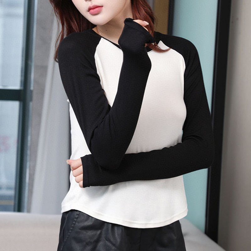 긴팔 나그랑 티셔츠 라운드 여성 레글런 기본티 - 상세 이미지 2